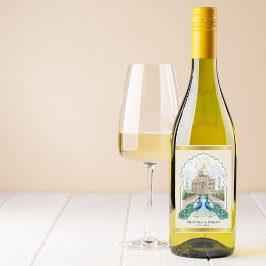 インディアンピーコック金ゴールドタージマハルエスティ結婚ズ ワインラベル