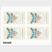 インディアンピーコック金ゴールドタージマハルエスティ結婚ズ 長方形シール (シート)