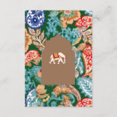 インディアンフォークアートエレファントベージュ結婚ズ詳細 エンクロージャーカード (裏面)