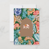 インディアンフォークアートエレファントベージュ結婚ズ 出欠カード (裏面)