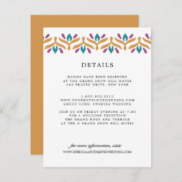 インディアンフォークアートマスタード結婚ズゲスト詳細 エンクロージャーカード