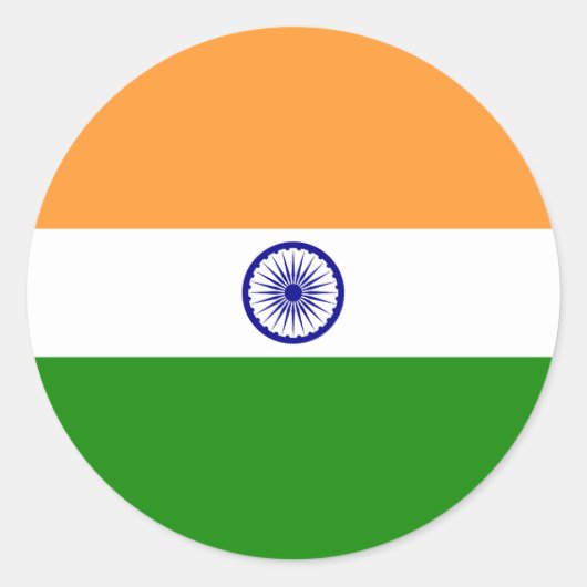 インディアンフラグクラシックラウンドステッカー ラウンドシール (正面)