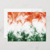 インディアンフラグ抽象芸術サフラングリーン ポストカード (正面/裏面)