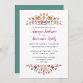 インディアンフラワーエレファントジェイドグリーン結婚ズ 招待状 (正面/裏面)
