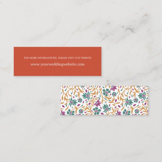 インディアンフラワーオレンジオンライ結婚ンのウェブサイト スキニー名刺 (正面/裏面)