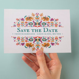 インディアンフラワーパープルゾウ結婚ズ 案内ポストカード