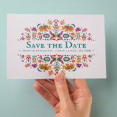 インディアンフラワーパープルゾウ結婚ズ 案内ポストカード