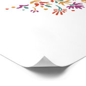 インディアンフラワー結婚ゾウの歓迎サイン ポスター (角)