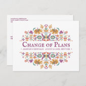 インディアンフラワー結婚ゾウの計画の変更 案内ポストカード (正面/裏面)