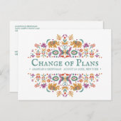 インディアンフラワー結婚ゾウの計画の変更 案内ポストカード (正面/裏面)