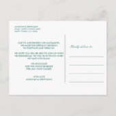 インディアンフラワー結婚ゾウの計画の変更 案内ポストカード (裏面)