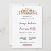 インディアンフラワー結婚象のリハーサルディナー 招待状 (正面)