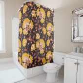 インディアンフローラカラーヴィンテージシームレス シャワーカーテン (インサイチュ)