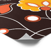 インディアンフローラカラーヴィンテージシームレス ポスター (角)