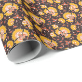 インディアンフローラカラーヴィンテージシームレス ラッピングペーパー (ロールコーナー)