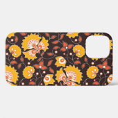 インディアンフローラカラーヴィンテージシームレス Case-Mate iPhoneケース (裏面 (横))