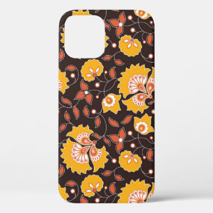 インディアンフローラカラーヴィンテージシームレス iPhone 12ケース