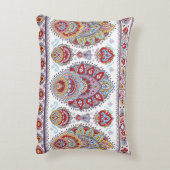 インディアンフローラペイズリーメダリオンパターン。マ族 アクセントクッション (裏面(縦))