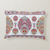インディアンフローラペイズリーメダリオンパターン。マ族 アクセントクッション (裏面)