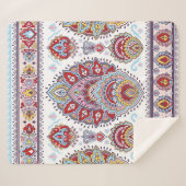 インディアンフローラペイズリーメダリオンパターン。マ族 シェルパブランケット (正面(横))