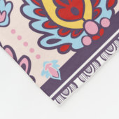 インディアンフローラペイズリーメダリオンパターン。マ族 フリースブランケット (角)