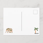 インディアンフローラペイズリー華美ゾウ ポストカード (裏面)