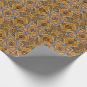 インディアンフローラペイズリー：エスニックメダリオン。 ラッピングペーパー (角)
