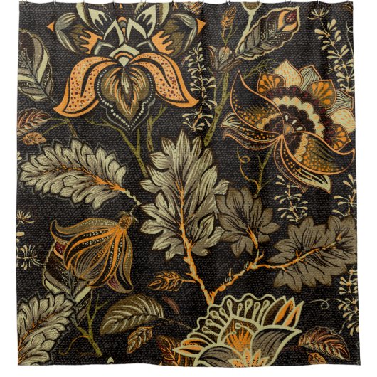 インディアンフローラペイズリー、シームレスな民族パターン。 シャワーカーテン (正面)