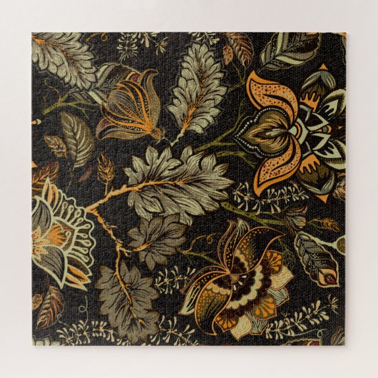 インディアンフローラペイズリー、シームレスな民族パターン。 ジグソーパズル (横)