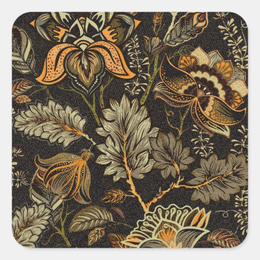 インディアンフローラペイズリー、シームレスな民族パターン。 スクエアシール (正面)