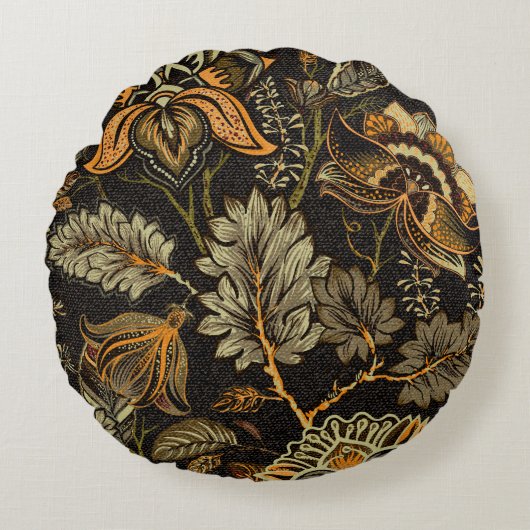 インディアンフローラペイズリー、シームレスな民族パターン。 ラウンドクッション (正面)