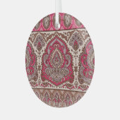 インディアンフローラペイズリー、民族曼荼羅のパターン。 ガラスオーナメント (正面左)