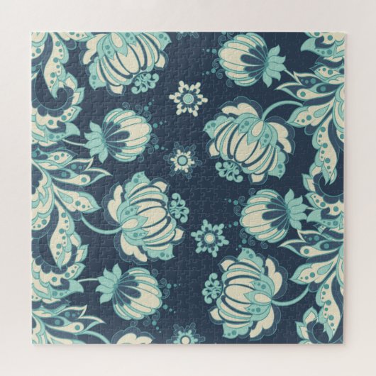 インディアンフローラヴィンテージのシームレスなパターン ジグソーパズル (横)
