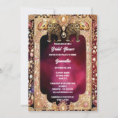 インディアンフローラ象ヒンドゥー王室の宝石ブライダル 招待状 (正面)