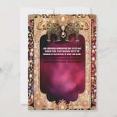 インディアンフローラ象ヒンドゥー王室の宝石ブライダル 招待状 (裏面)