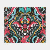 インディアンフローラ:ヴィンテージシームレス壁紙。 フリースブランケット (正面(横))