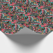 インディアンフローラ:ヴィンテージシームレス壁紙。 ラッピングペーパー (角)