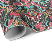 インディアンフローラ:ヴィンテージシームレス壁紙。 ラッピングペーパー (ロールコーナー)