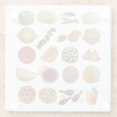 インディアンフーズ料理インドイラストレーション ガラスコースター (裏面)