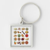 インディアンフーズ料理インドイラストレーション キーホルダー (正面)