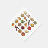 インディアンフーズ料理インドイラストレーション スタンダードカクテルナプキン (角)