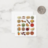 インディアンフーズ料理インドイラストレーション ノートカード (正面/裏面インサイチュ)