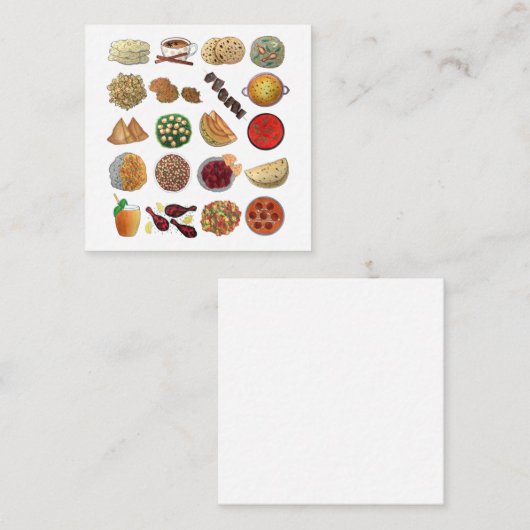 インディアンフーズ料理インドイラストレーション ノートカード (正面/裏面)