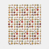 インディアンフーズ料理インドイラストレーション フリースブランケット (正面)