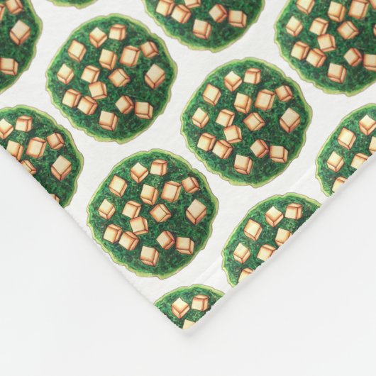 インディアンフードインディアサグパニアホウレンチチーズ フリースブランケット (角)