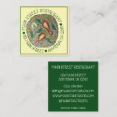 インディアンフードキュイジーヌレストランチキンビリヤニ スクエア名刺 (正面/裏面)