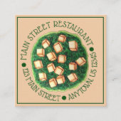 インディアンフードキュイジーヌレストランディッシュサグパネール スクエア名刺 (正面)