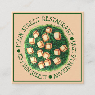 インディアンフードキュイジーヌレストランディッシュサグパネール スクエア名刺