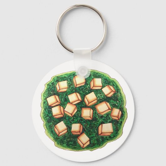 インディアンフードシェフインディアサグパニアホウレンチチーズ キーホルダー (正面)