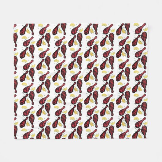 インディアンフードタンドア料理タンドーリチキン フリースブランケット (正面(横))